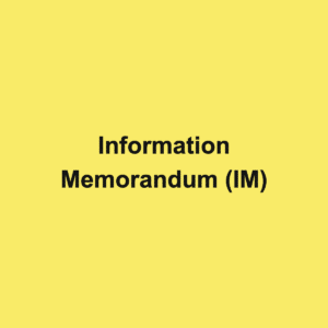 Titelkarte: Information Memorandum